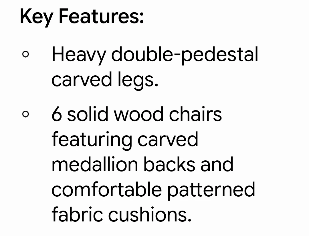 Traditional Carved Pedestal Dining Table & 6 Chairs - photo 4
