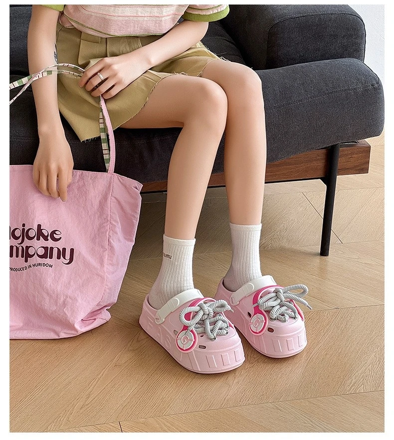 Platform Clogs with Decorative Laces - photo 2