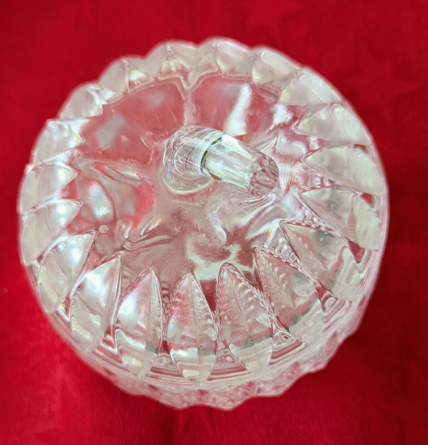 Cut glass sugar bowl