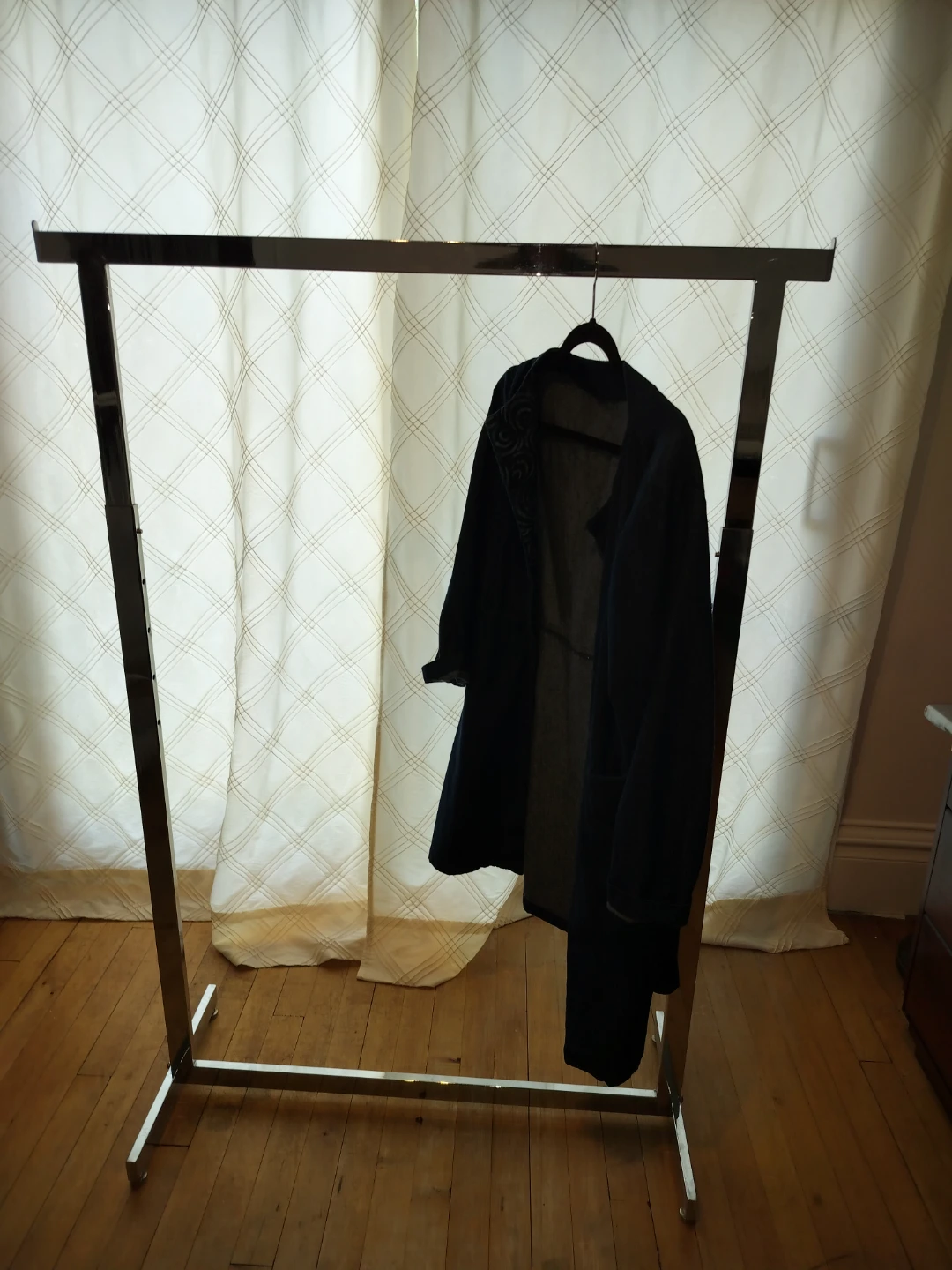 Chrome Metal Garment Rack - photo 3