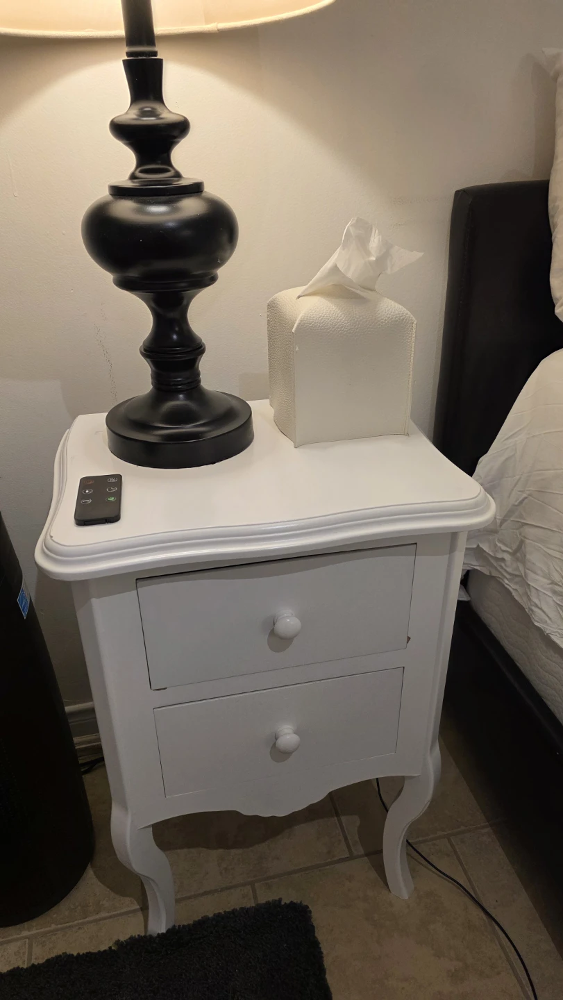 White 2-Drawer Nightstand