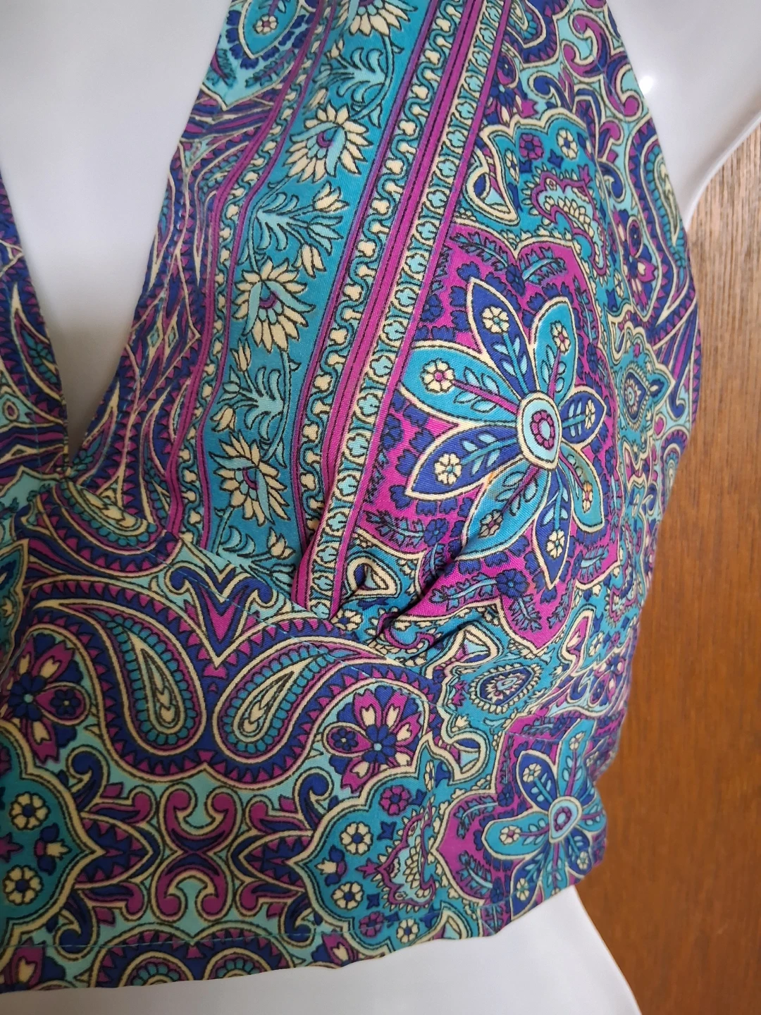 Halterneck Boho Print Crop Top - photo 4