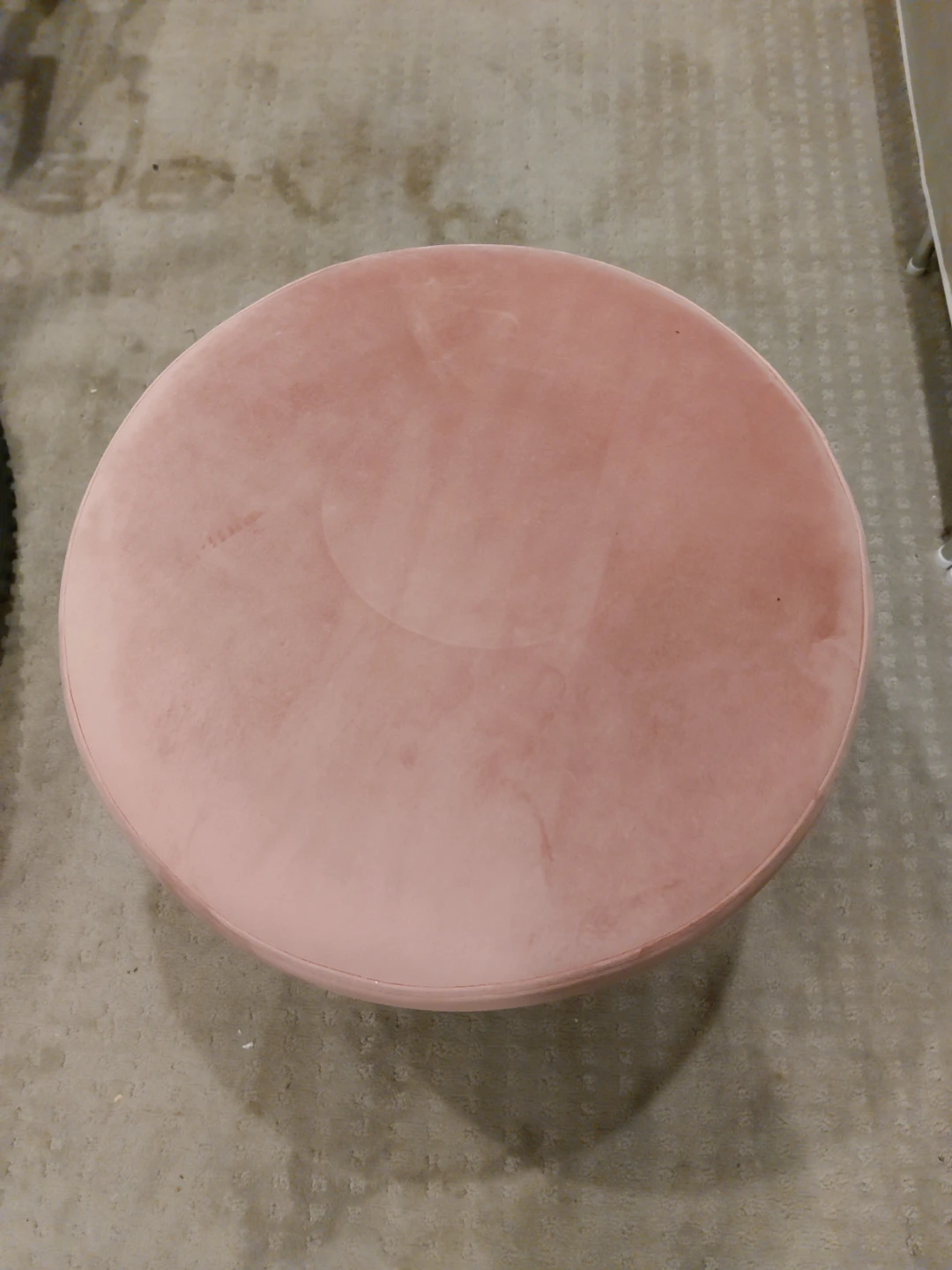 Pink Velvet Vanity Stool with Gold Base - photo 3