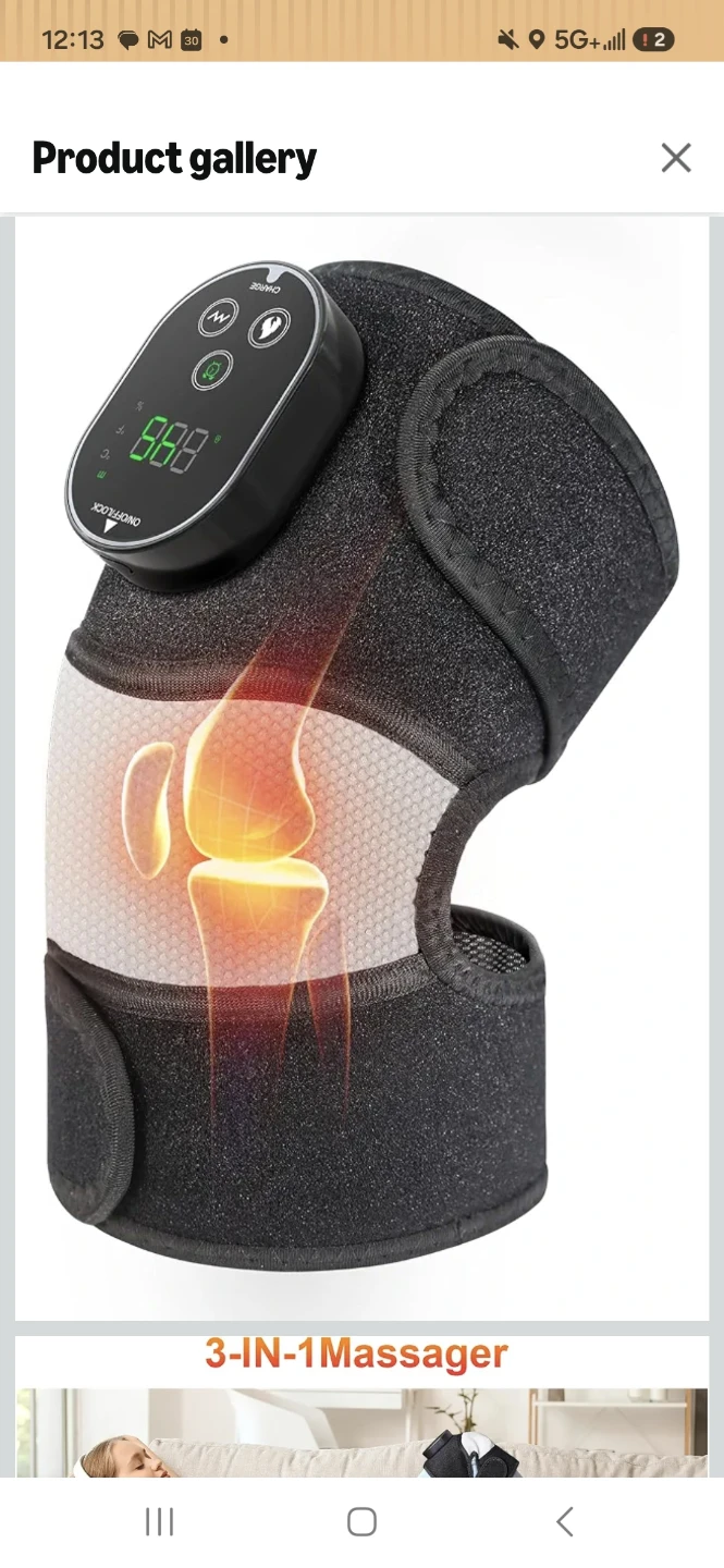 Heated Knee Brace Massager with 3 Timers