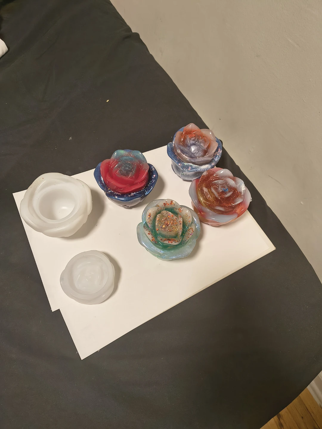 Rose Molds and Resin Art Pieces