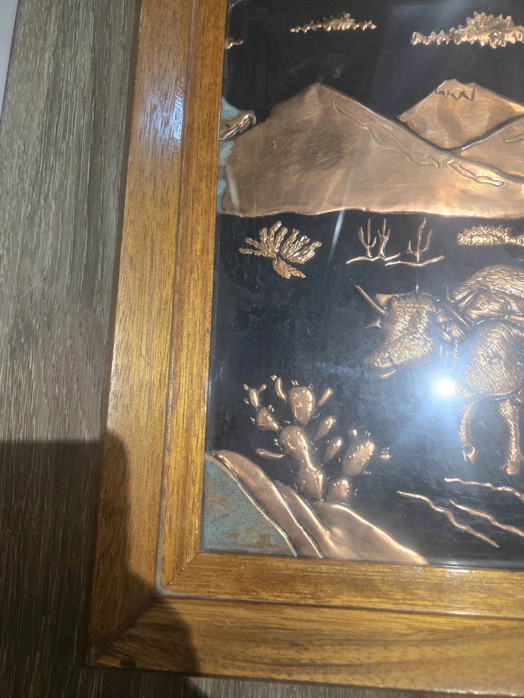 Vintage Copper Embossed Wall Art 23×15 inches - photo 3
