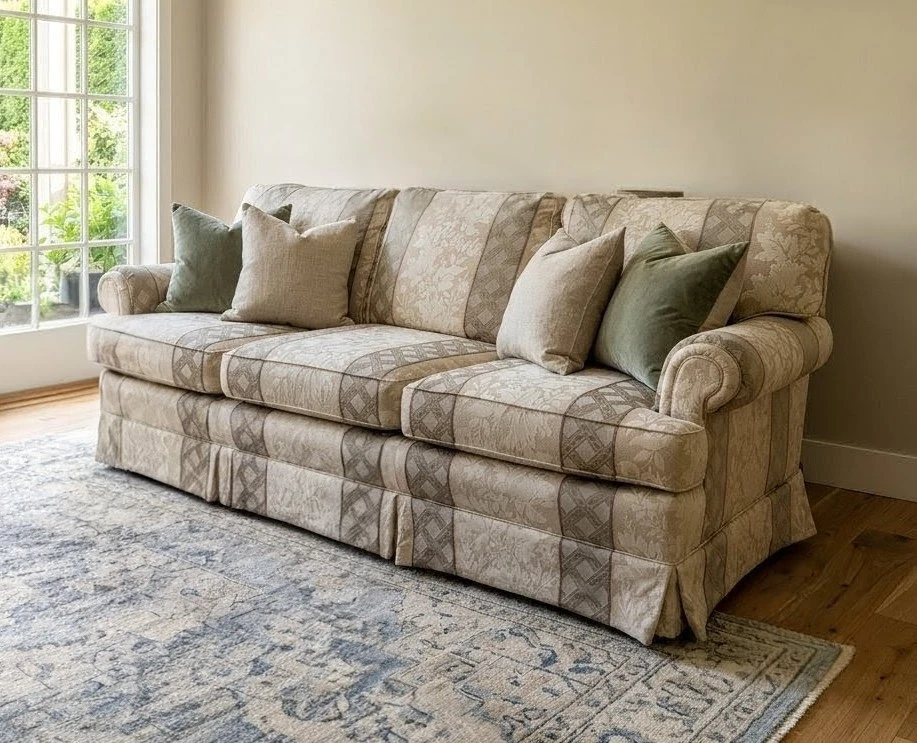 Traditional 3-Seat Sofa / Couch - Neutral Floral