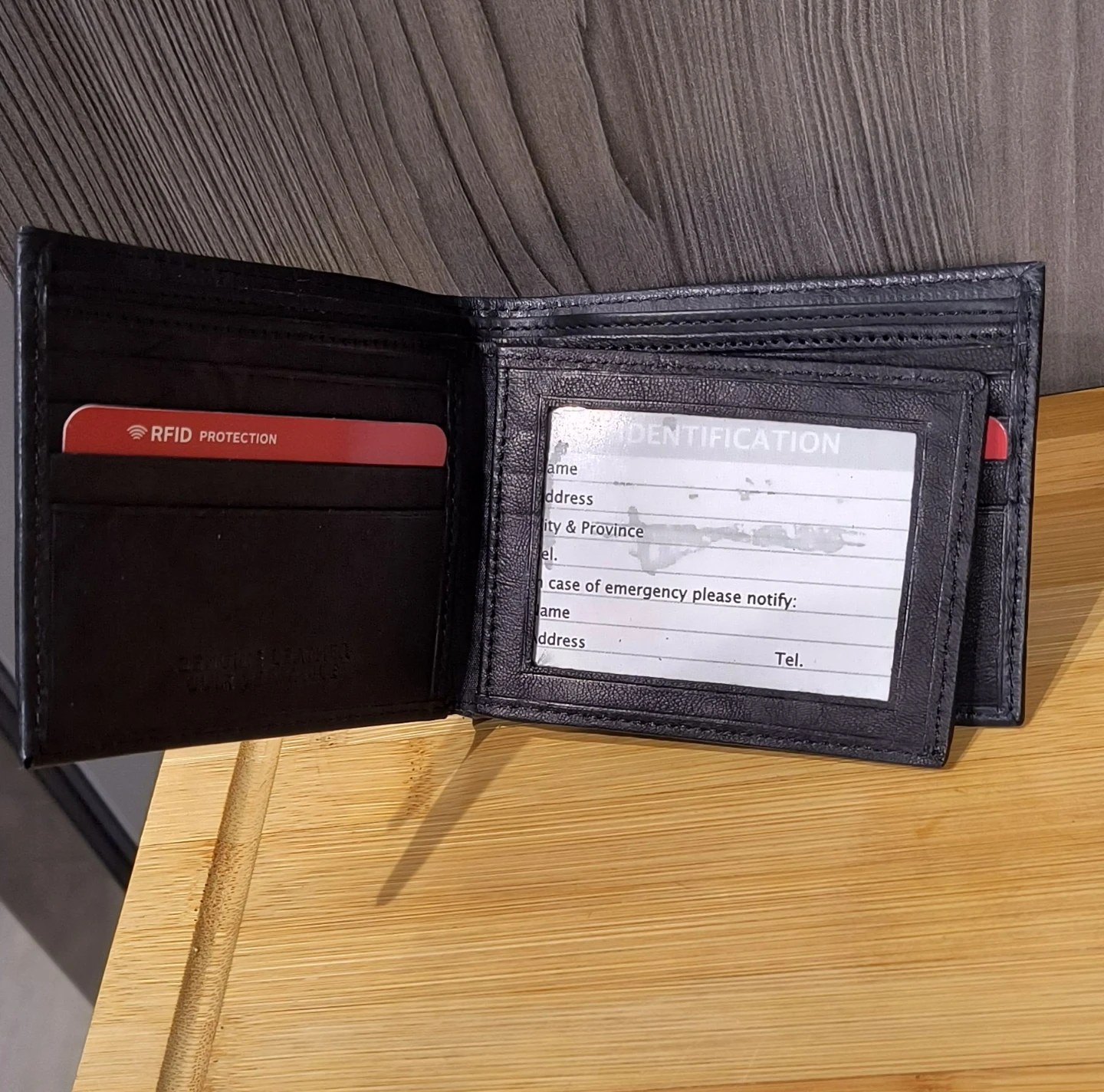 Black Bi-Fold Wallet with RFID Protection - photo 2