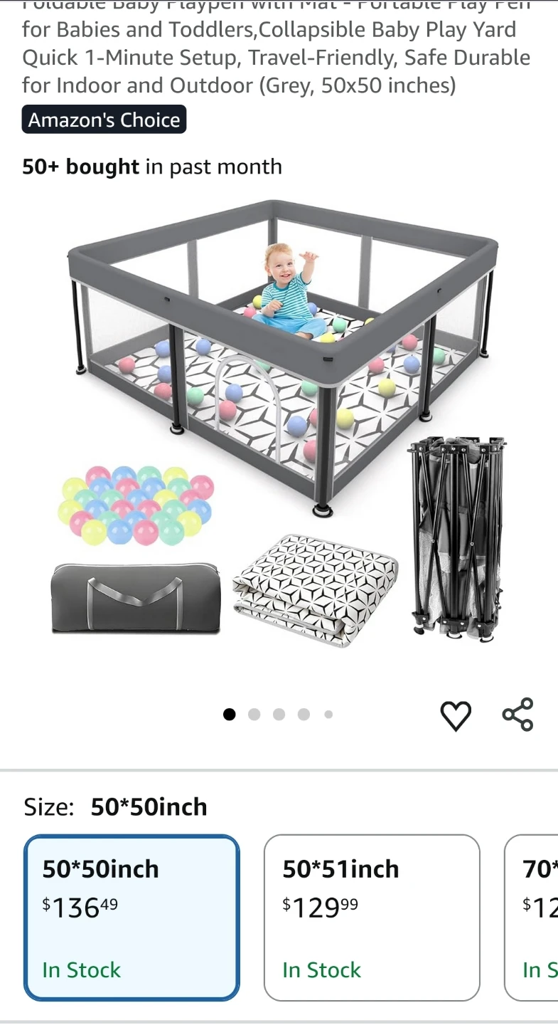 Foldable Baby Playpen with Mat