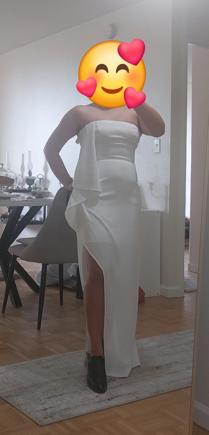 Strapless White Maxi Dress