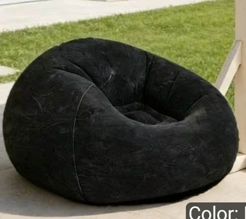 Black Inflatable Bean Bag Chair