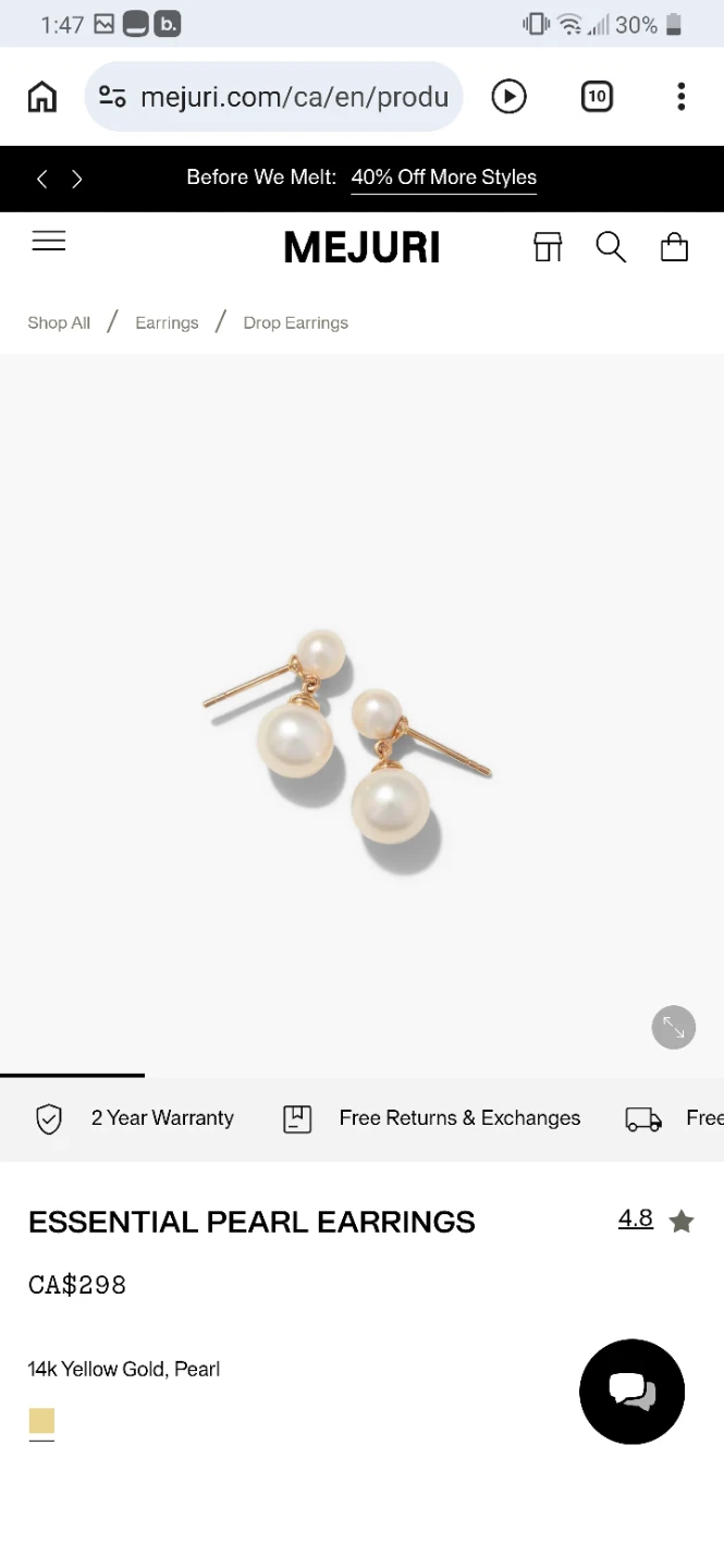 Mejuri Essential Pearl Earrings - photo 2