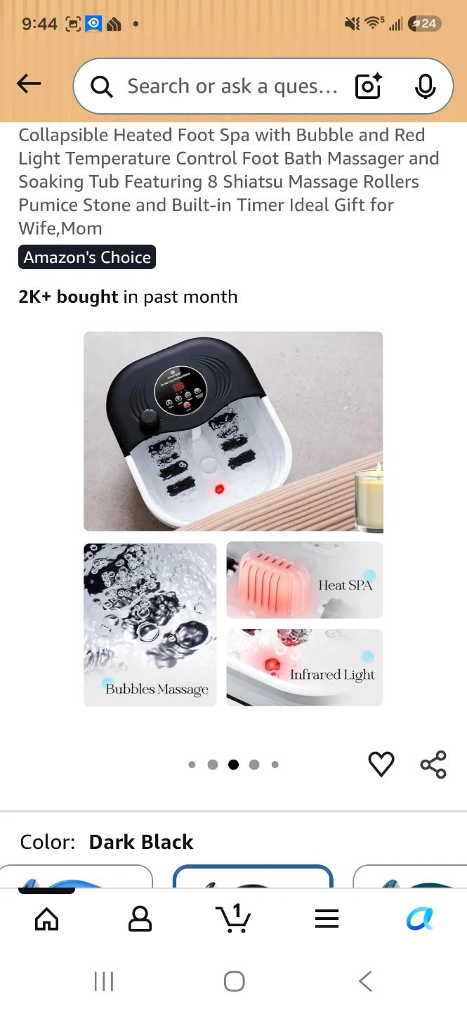 Collapsible Heated Foot Spa Massager with Red Light - photo 5