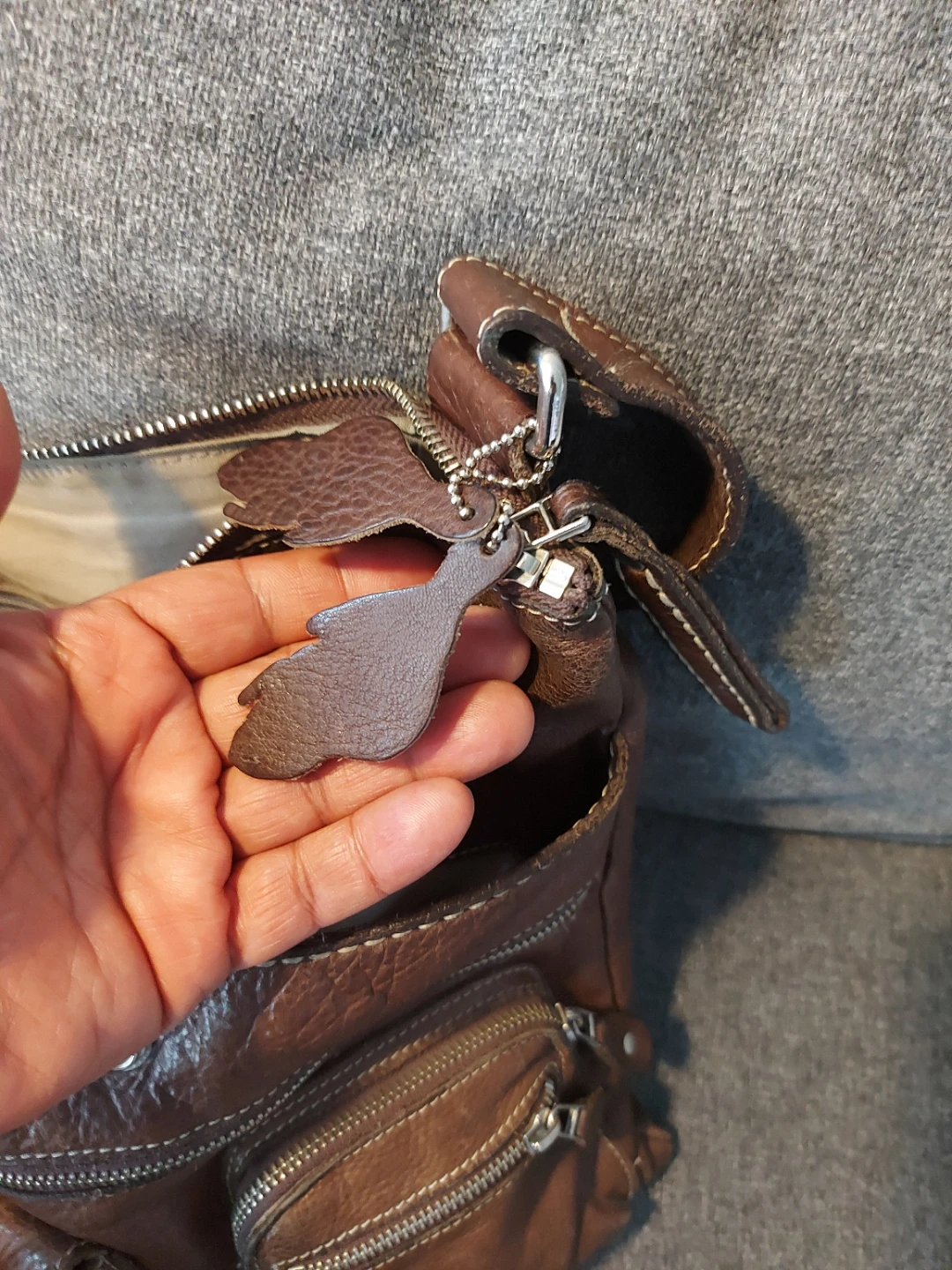 Roots Fossil Brown Leather Shoulder Bag - photo 4