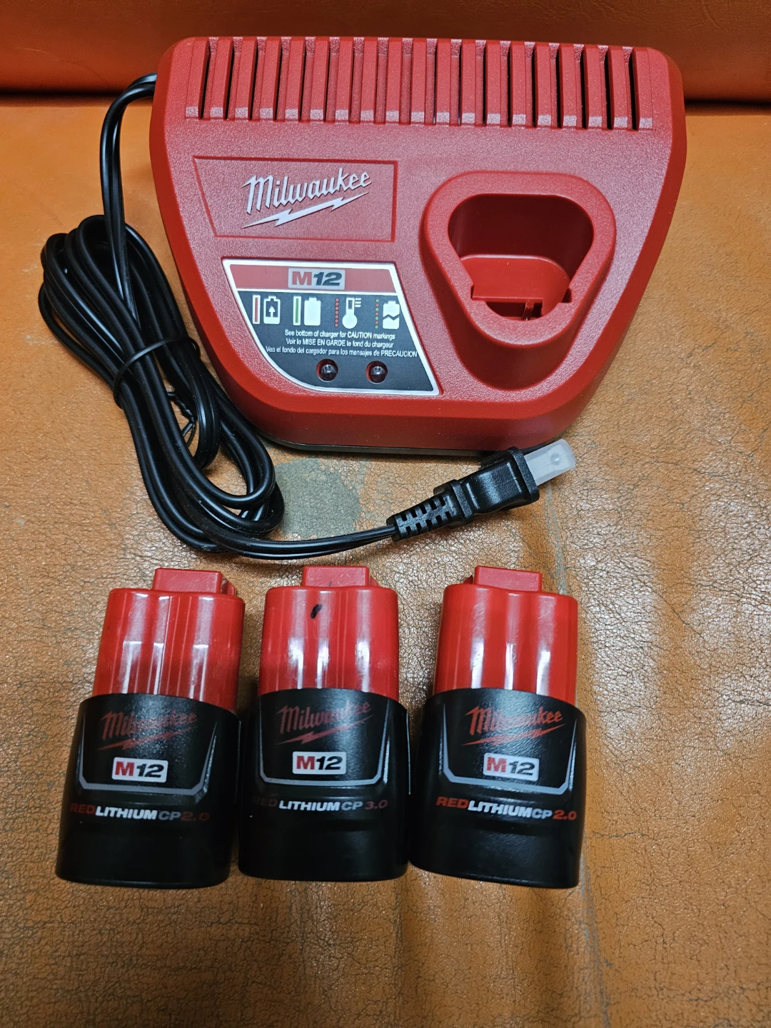Milwaukee M12 RedLithium Battery Charger with 3 Batteries