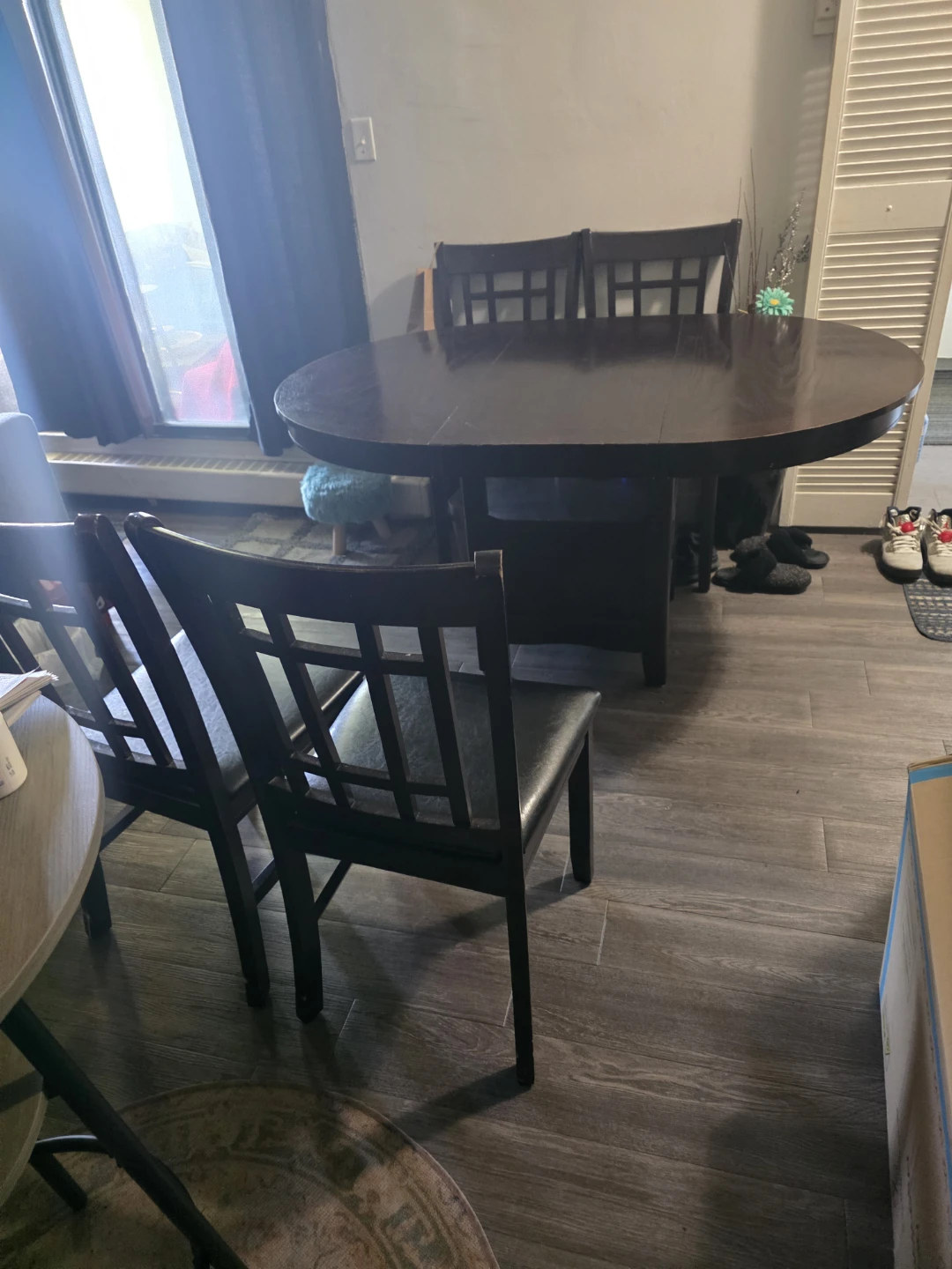 Dark Wood Dining Table with 4 Chairs - photo 4