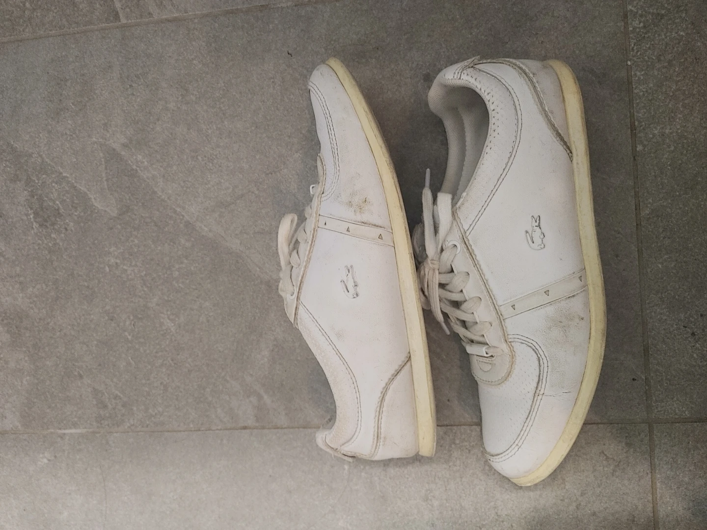 White Lacoste Leather Sneakers - photo 2