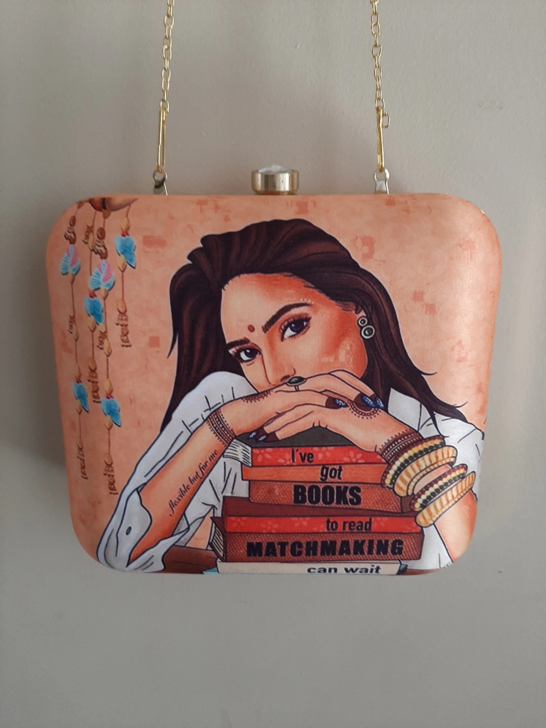 Clutch Purse with Book Graphic