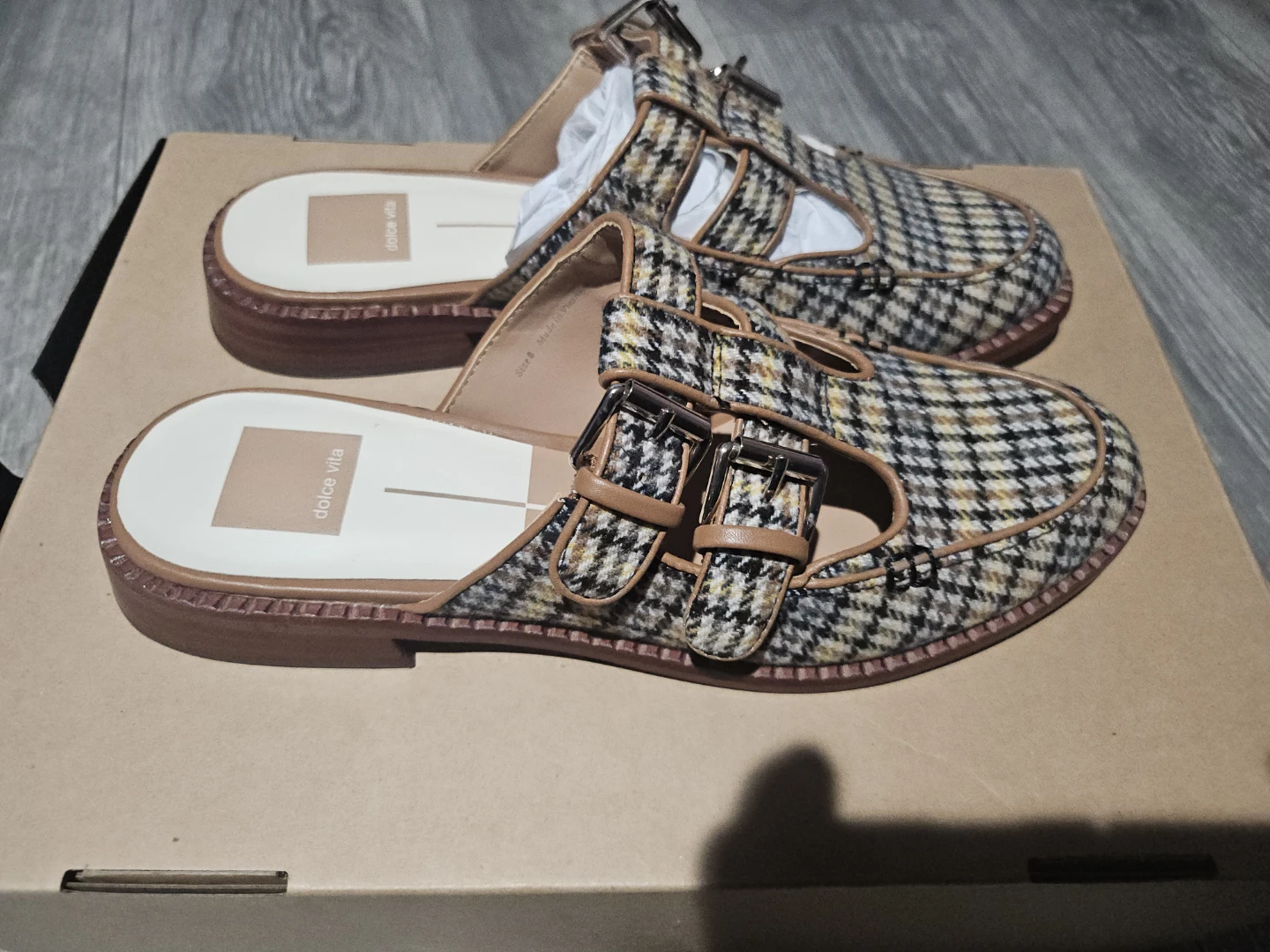 Dolce Vita Plaid Mule Loafers Size 8 - photo 2