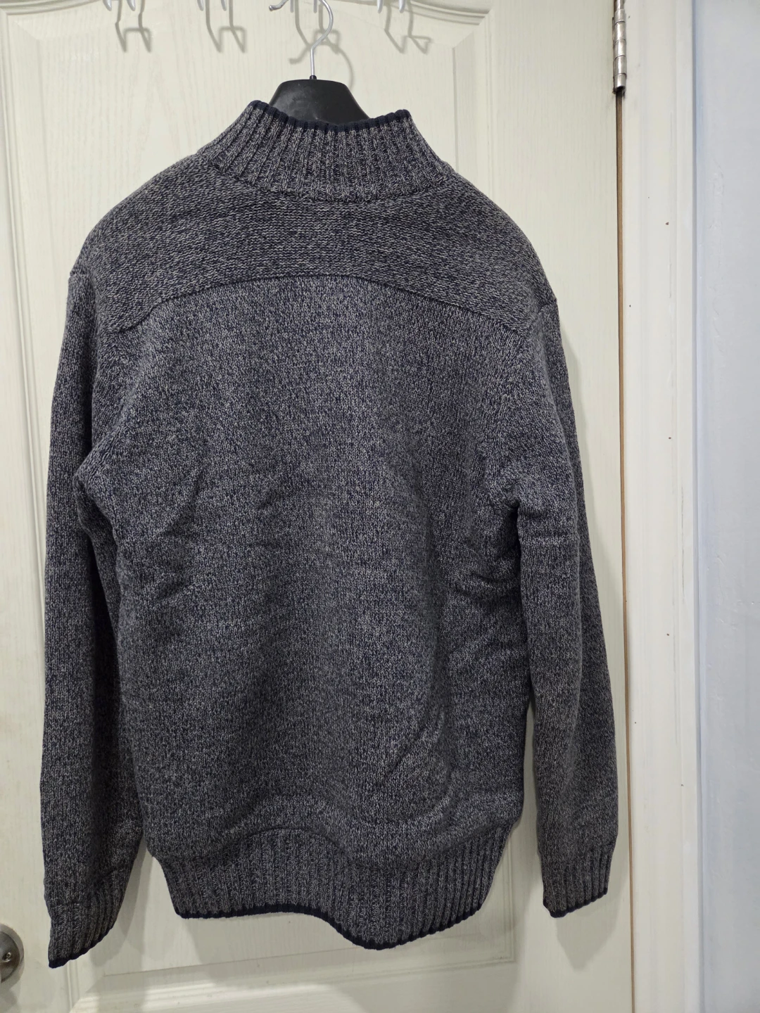 Grey Zip-Up Knit Sweater - photo 2
