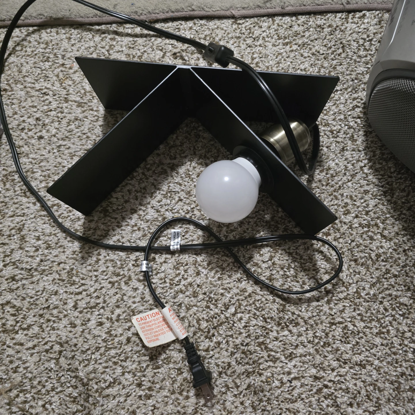 Modern Black Geometric Table Lamp with LED Bulb