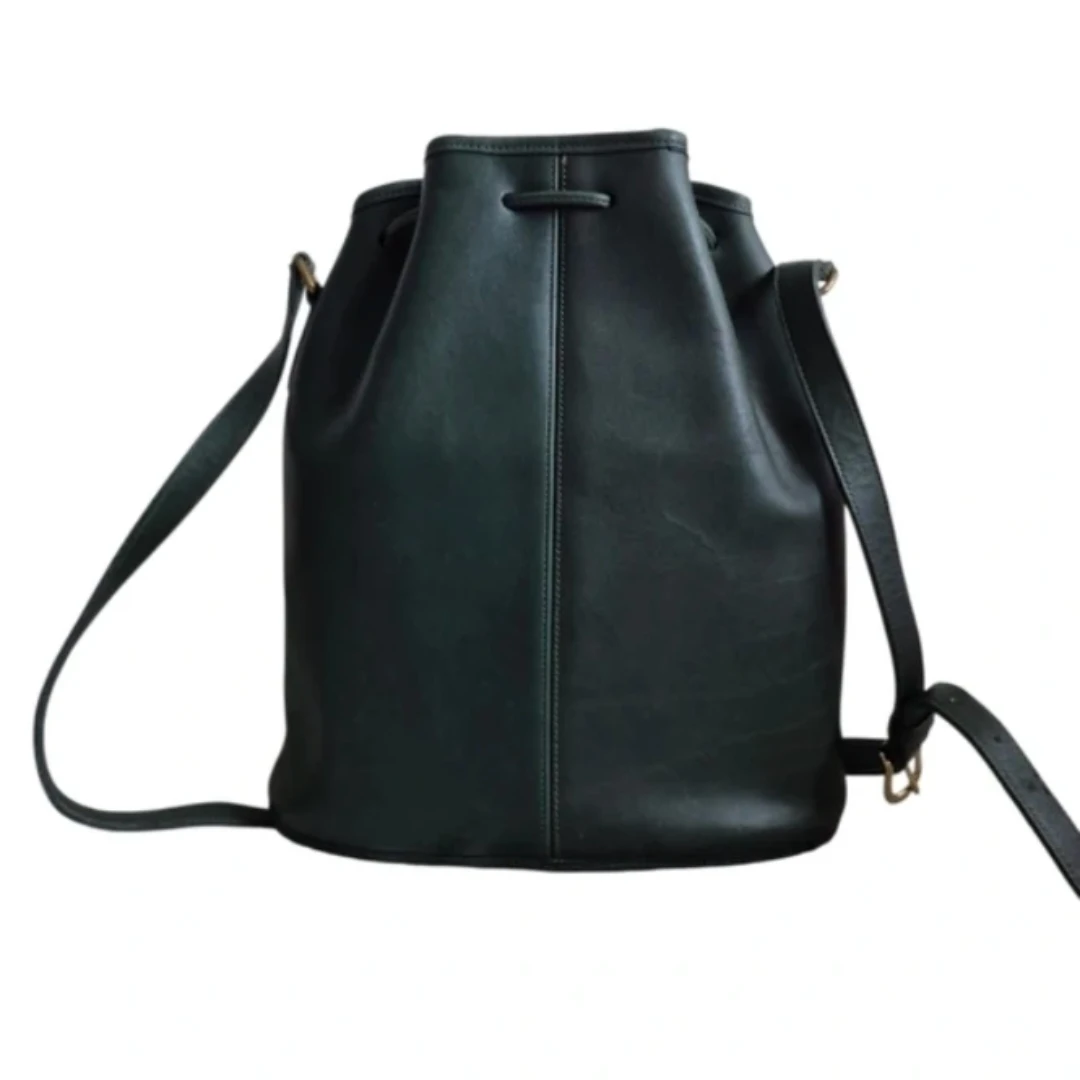 Vintage Coach Dark Green Bucket Bag - photo 2