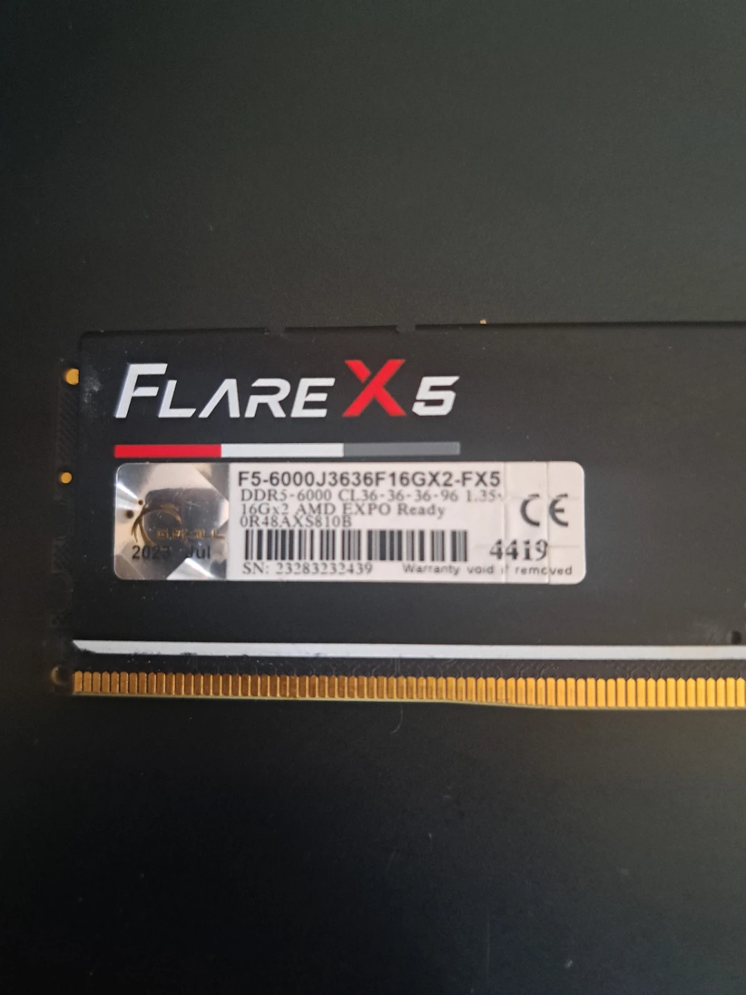 DDR5 Ram 6000mts cl 36 1.35v 32gb