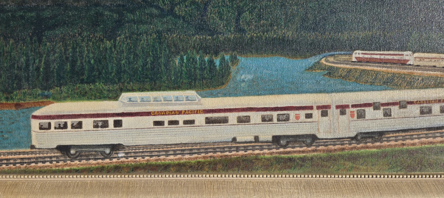 Vintage Canadian Pacific Train Oil Painting By H.N.Tuggle C.1956 - photo 2