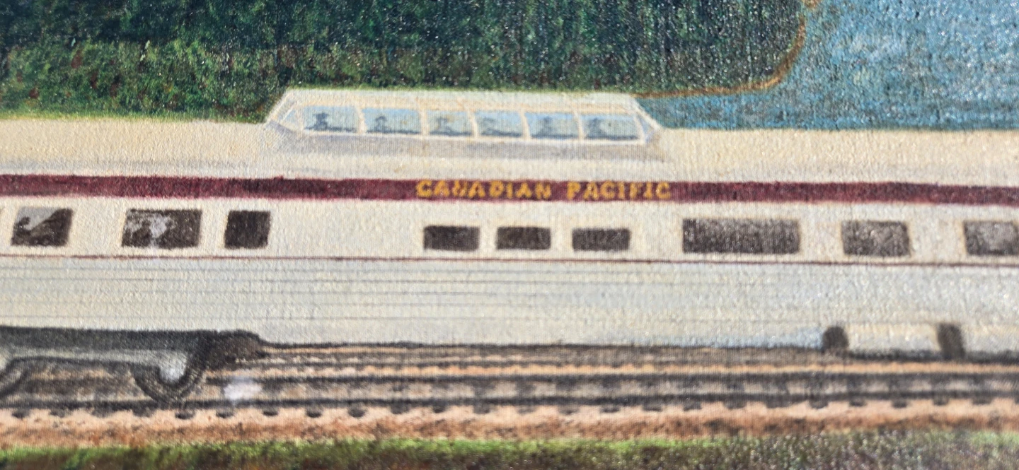 Vintage Canadian Pacific Train Oil Painting By H.N.Tuggle C.1956 - photo 5
