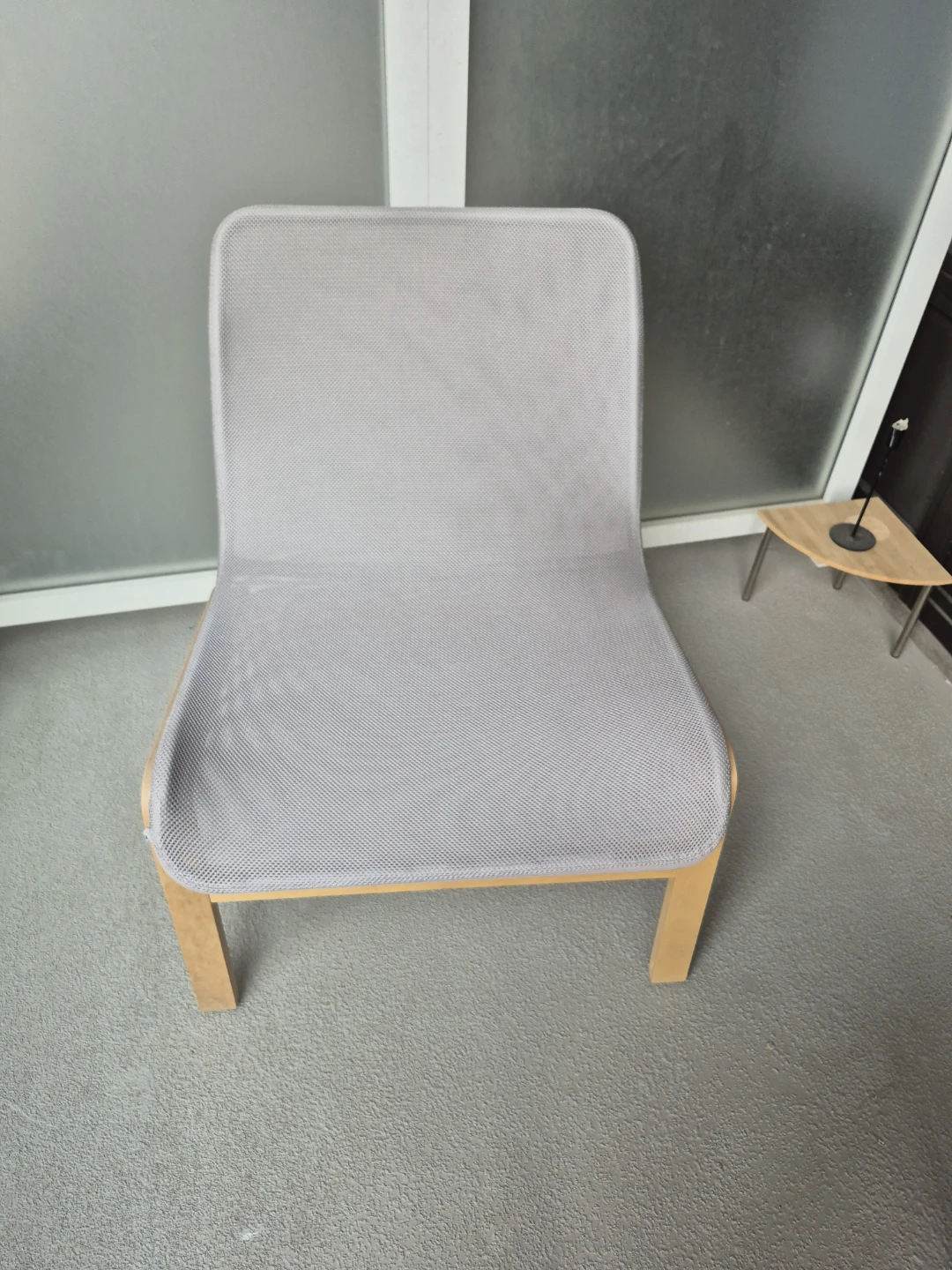 Ikea Grey Mesh Chair with Wooden Frame - photo 2