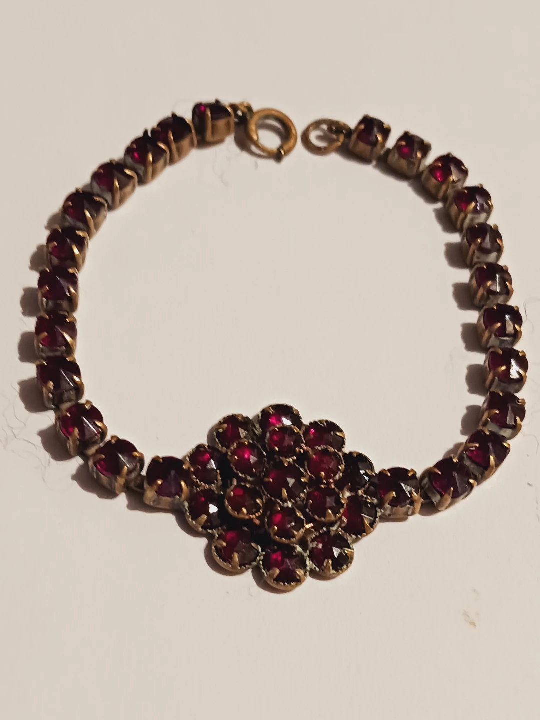 Bohemian Czechoslovakian Vintage Garnet Bracelet