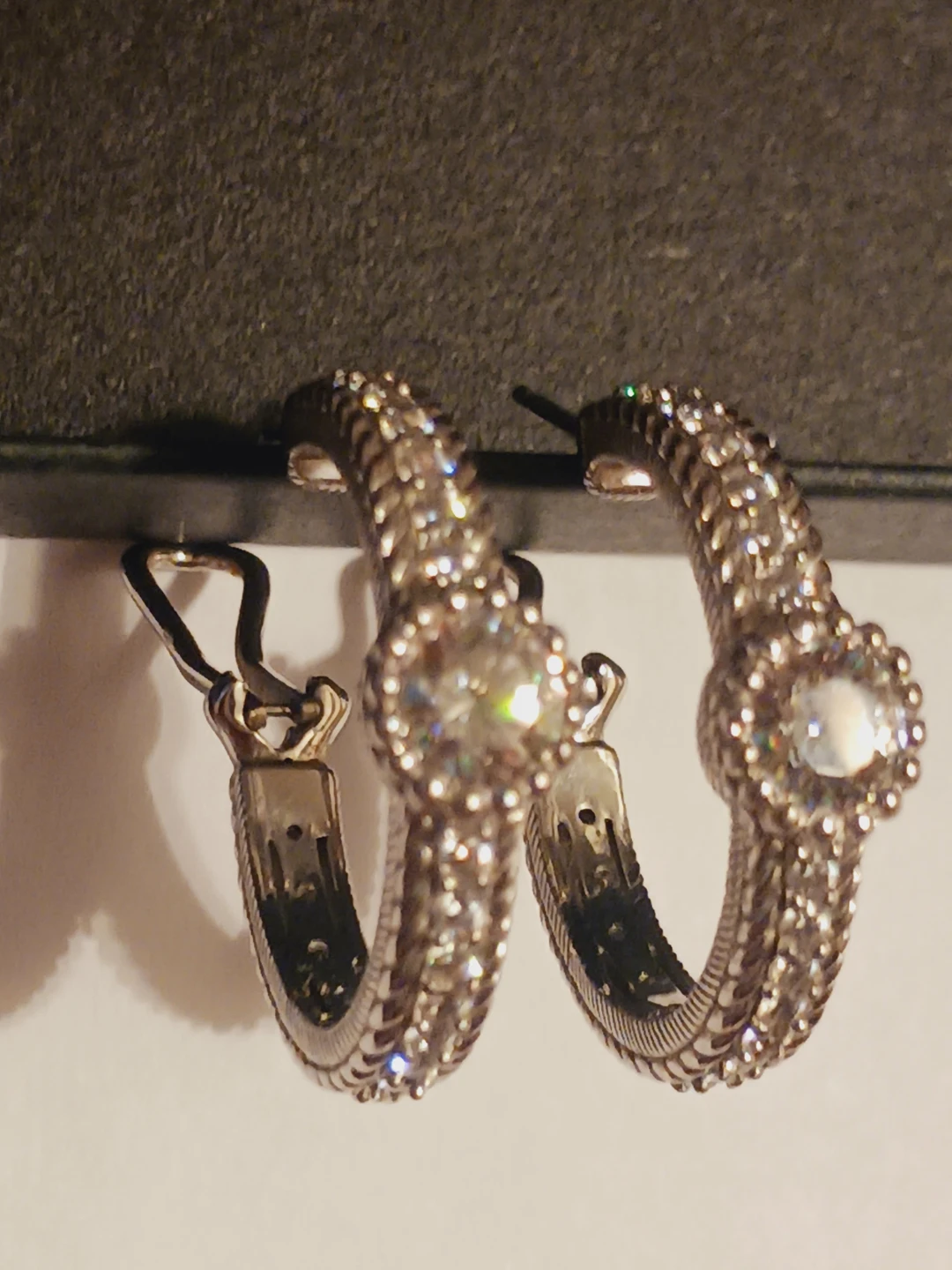 JUDITH RIPKA 925 SIGNED STERLING SILVER HOOP EARRINGS