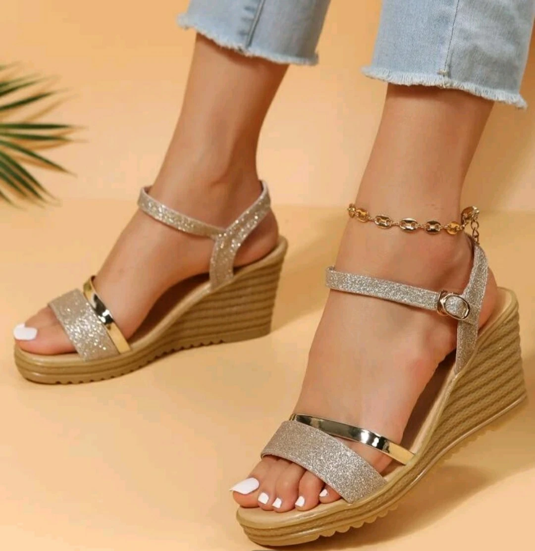 Women's Glitter Wedge Sandals - photo 2
