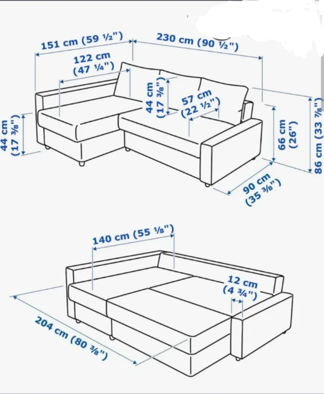 IKEA Orange Sectional Sofa Bed with Storage - photo 4