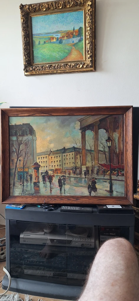 H. Ruvroy Oil Painting of Parisian Street Scene - photo 2