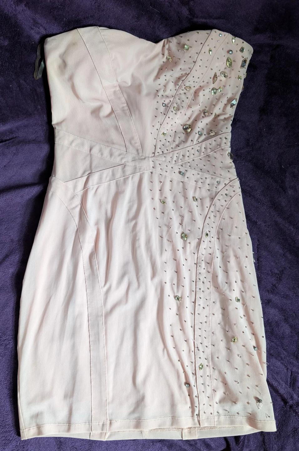 Strapless Beaded Dress Pink Suzie Shier