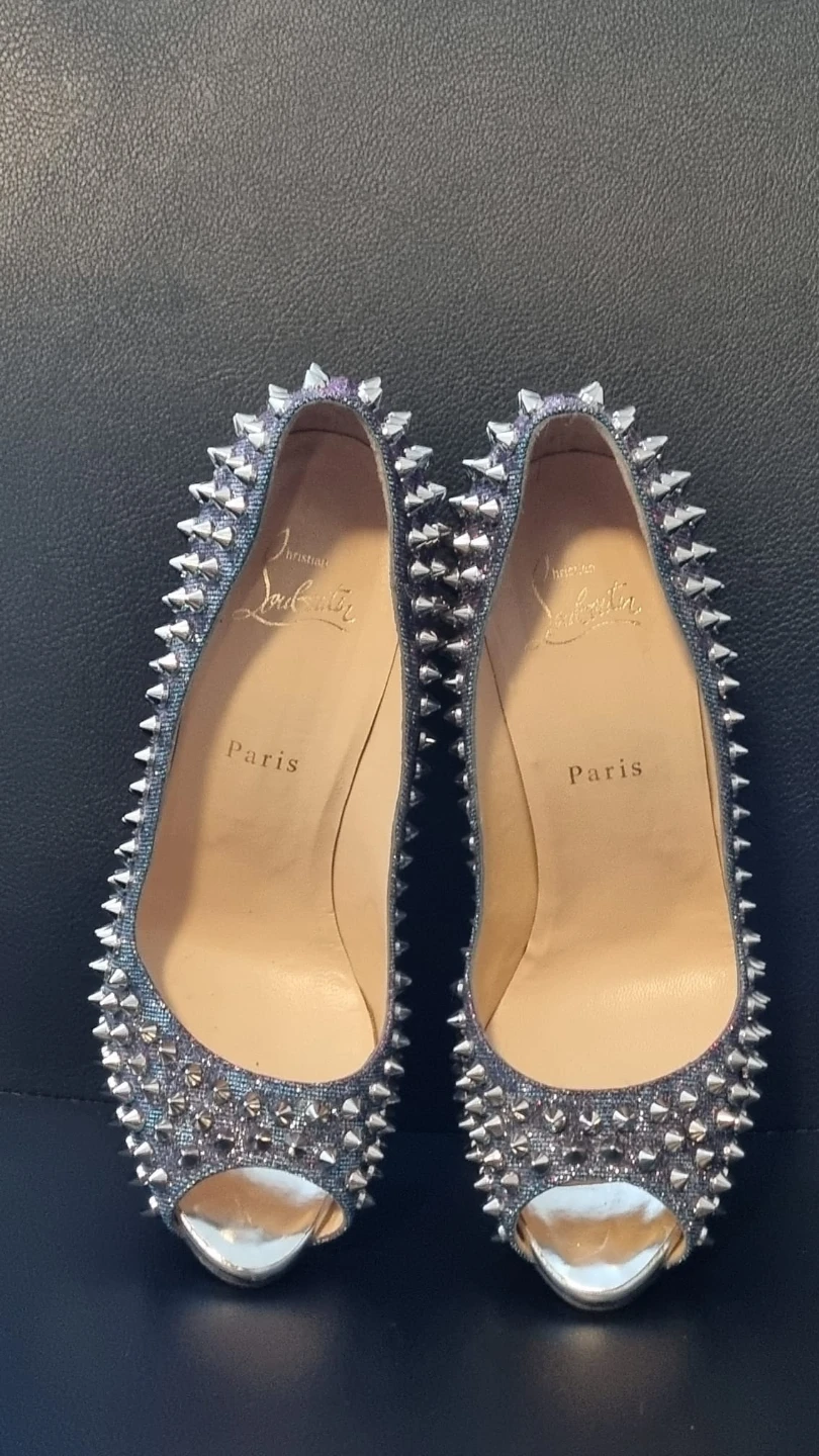 Louboutin Spiked Peep Toe Heels - photo 5