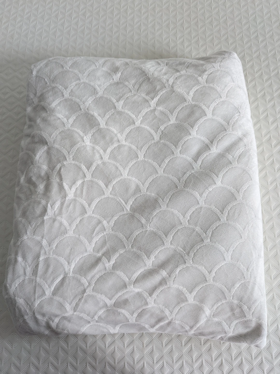 Light Grey plush throw blanket