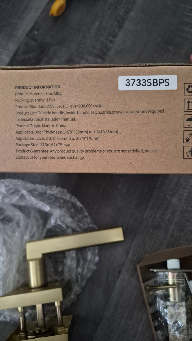 2 Door Handle Door Lock Set 3733SBPS Zinc Alloy - photo 2