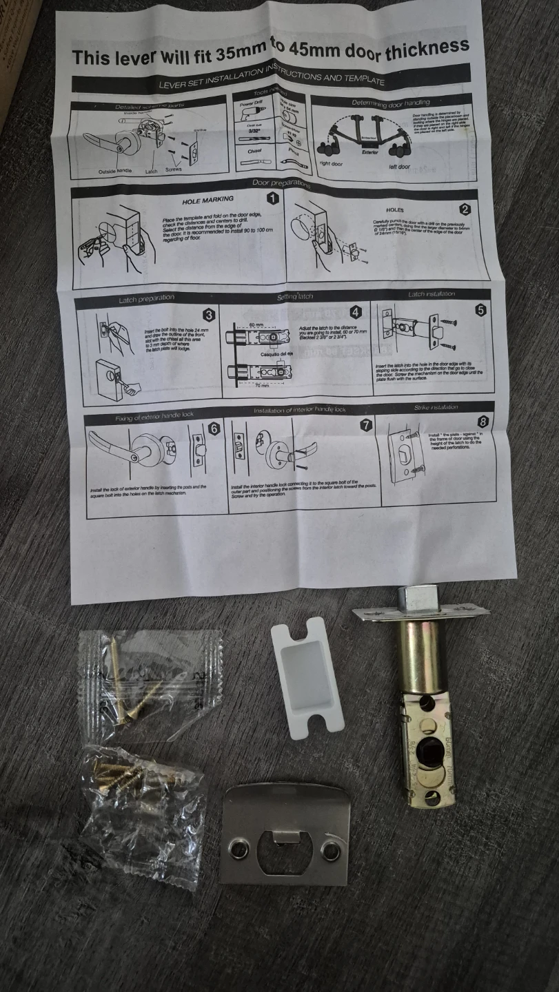 2 Door Handle Door Lock Set 3733SBPS Zinc Alloy - photo 3
