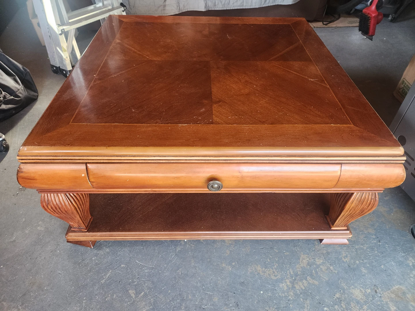 Wooden Coffee Table with Drawer