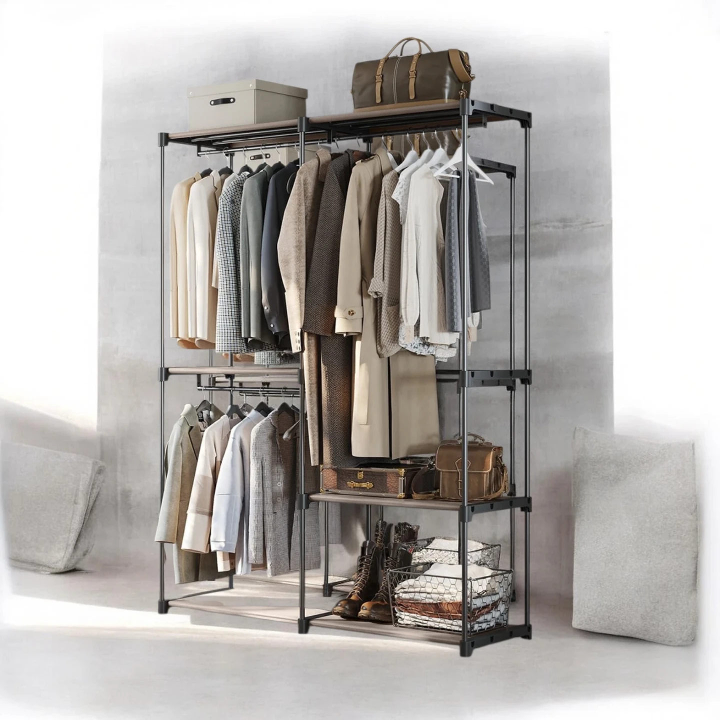 (BRAND NEW) 3 Styles Wardrobe Garment Rack Organizer - photo 2