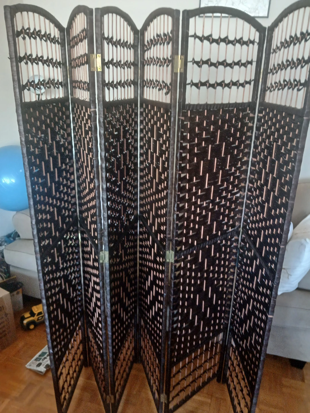 Dark Wood Room Divider Screen