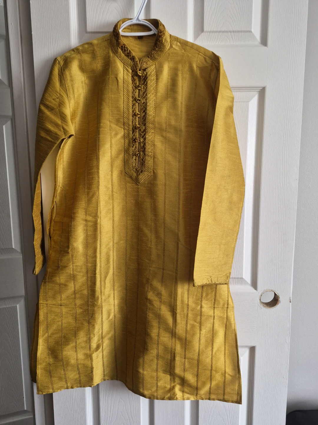 Men's Yellow Kurta and Pants Set - photo 3