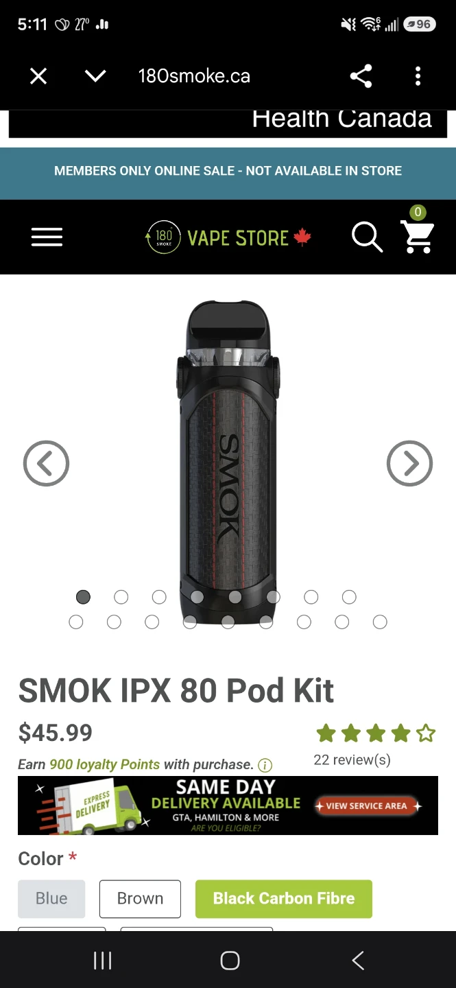 SMOK IPX 80 Pod Vaporizer/Vape Device