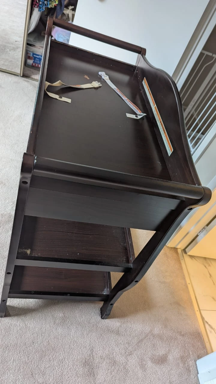 Dark Brown Changing Table with Storage - photo 4