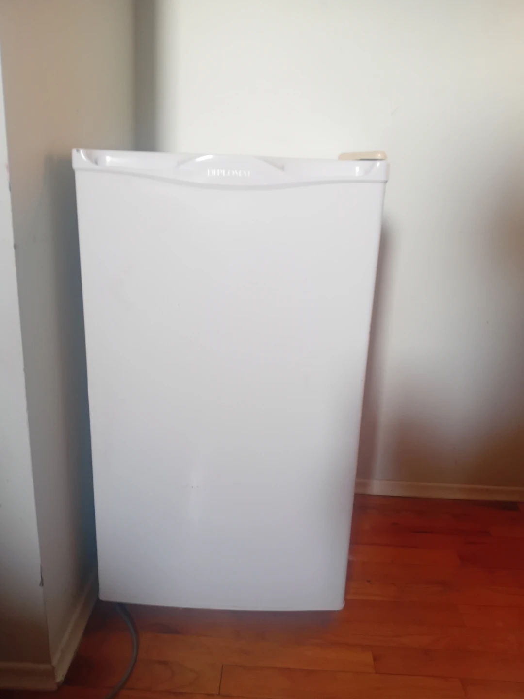 Diplomat White Mini Fridge with built in freezer