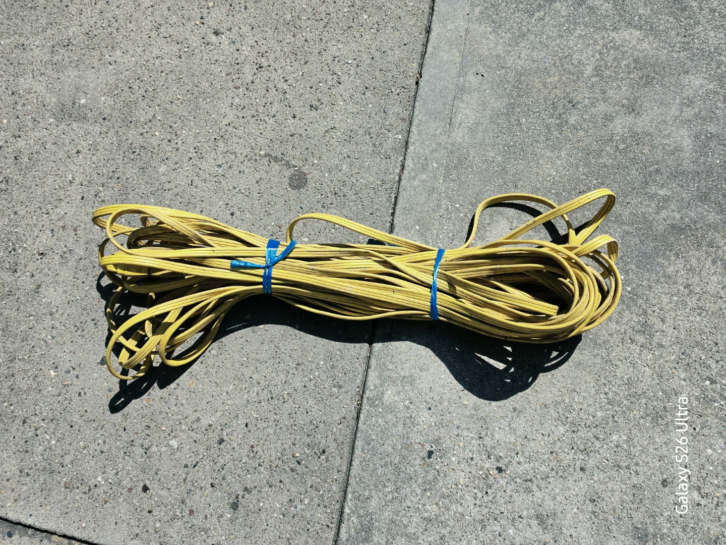 100 ft Flat Yellow Extension Cord Heavy Duty