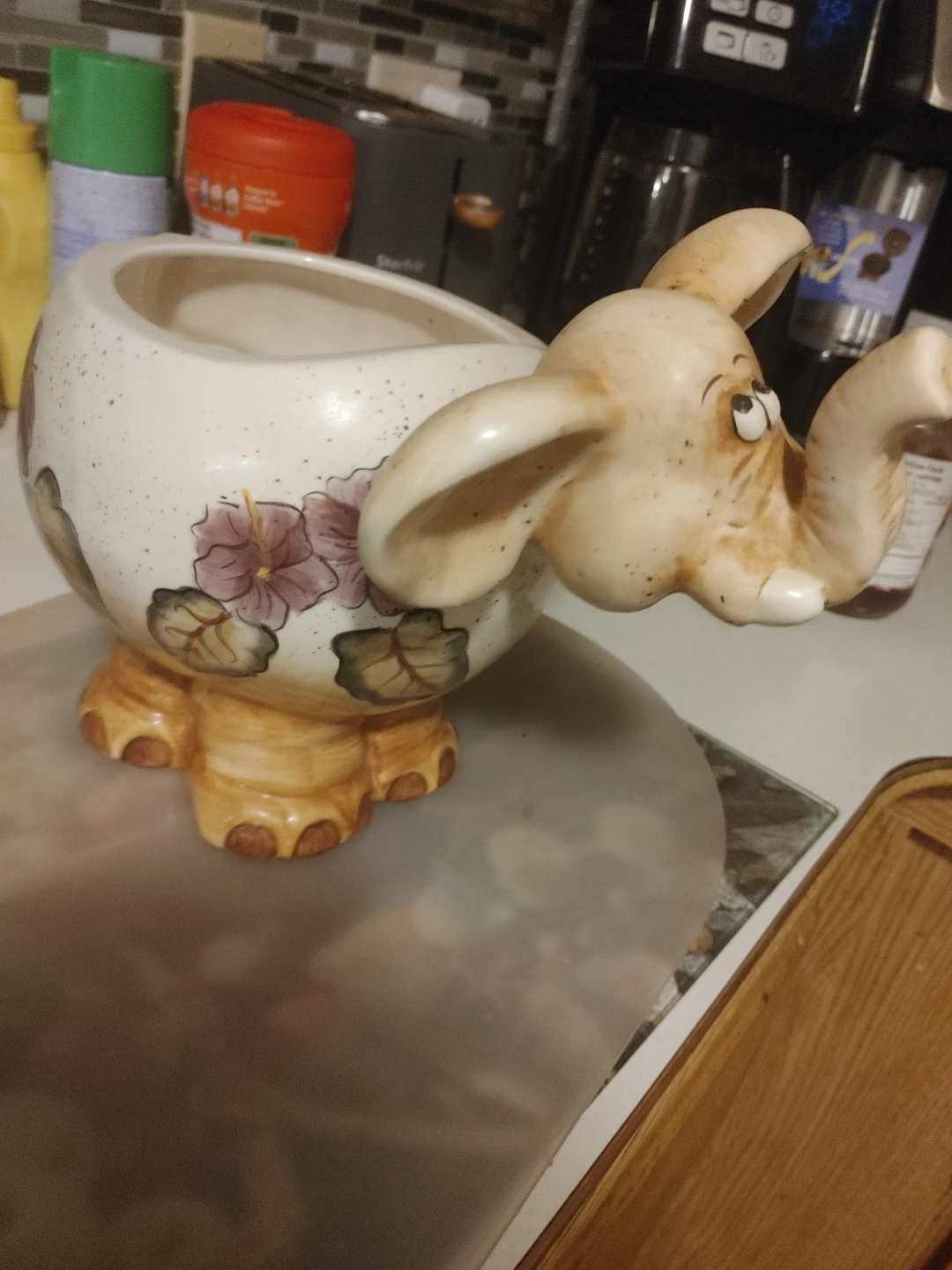Ceramic Elephant Planter( bobble head)