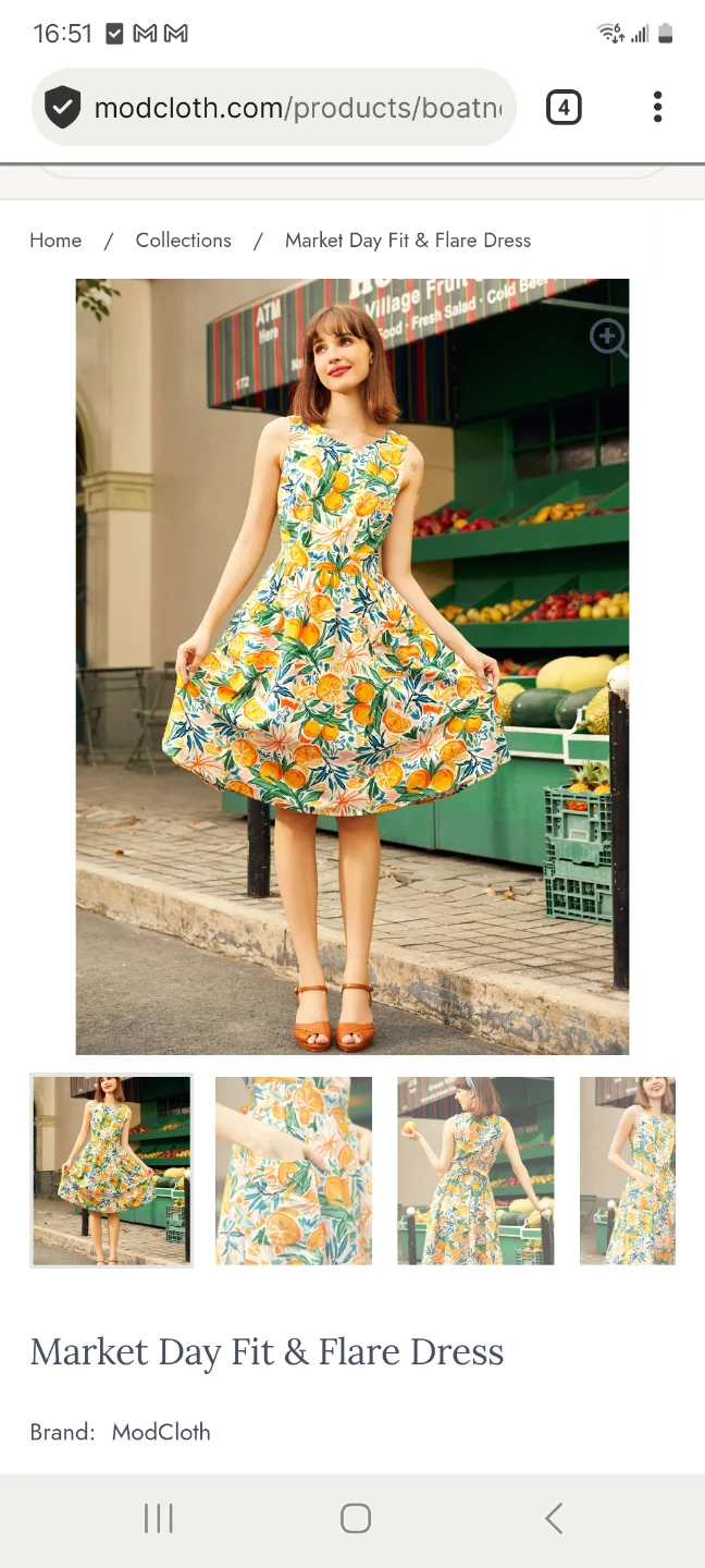 Orange Sundress - Size Small